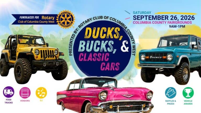 Rotary Club of Columbia County West Ducks, Bucks & Classic Cars car show in Grovetown, GA
