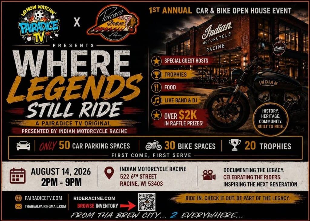 Indian Motorcycle Racine 1st Annual Car & Bike Open House Event event at Indian Motorcycle Racine in Racine, WI on August 14, 2026