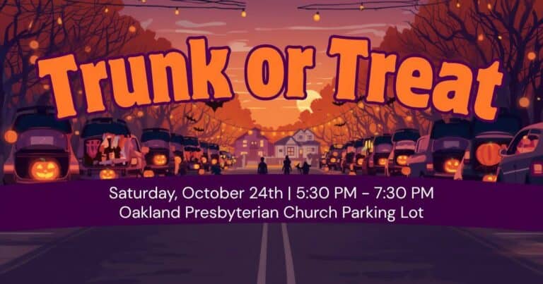 Oakland Presbyterian Church Trunk or Treat car show in Clayton, NC
