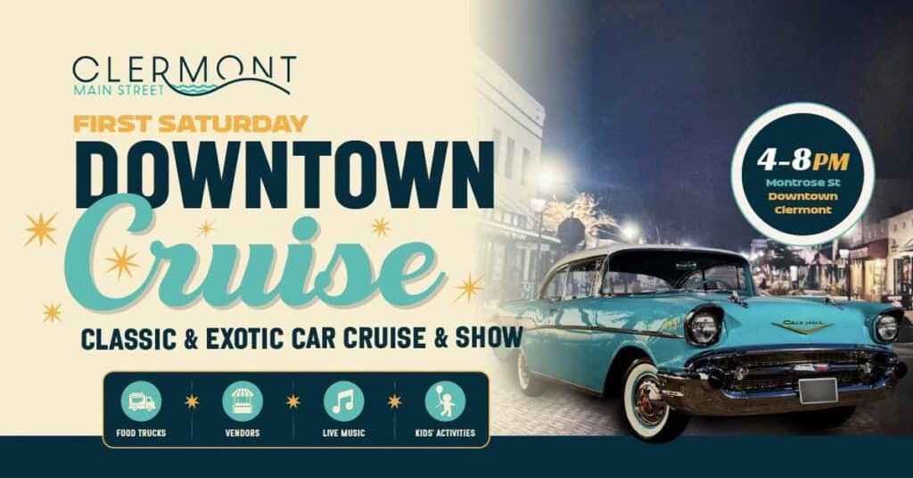 First Saturday Downtown Cruise event at Downtown Clermont in Clermont, FL on September 5, 2026