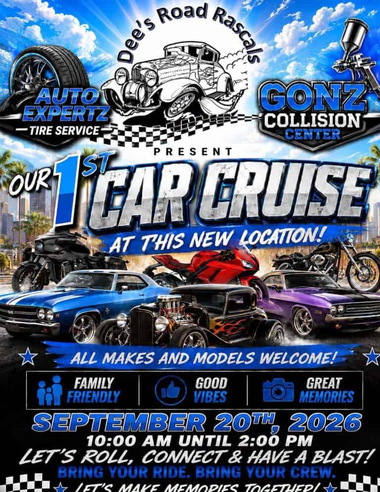 Auto Expertz Tire & Service and Gonz Collision Center Car Cruise car show in Lake Worth, FL