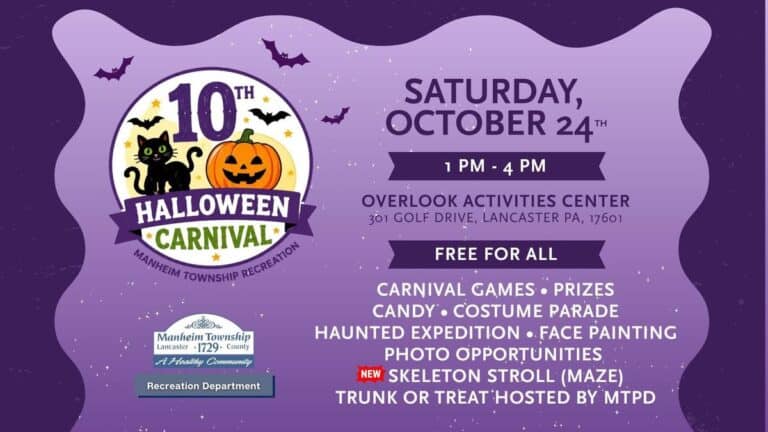 Manheim Township Recreation Department 10th Annual Halloween Carnival car show in Lancaster, PA