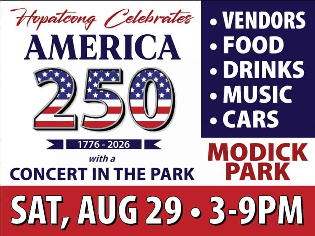 Hopatcong Celebrates America 250 Concert in the Park event at Modick Park in Hopatcong, NJ on August 29, 2026