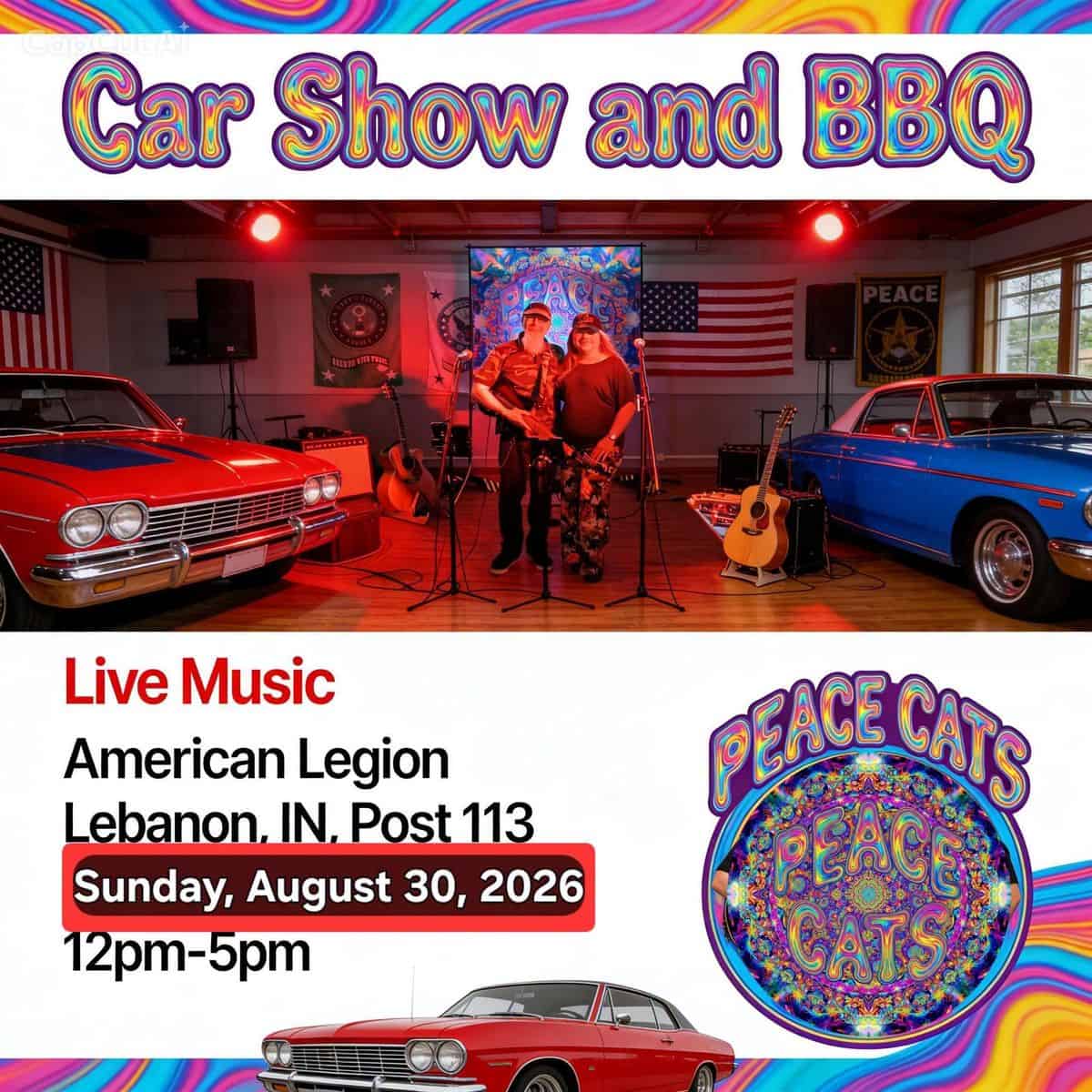 American Legion Post 113 Car Show and BBQ event at American Legion Post 113 in Lebanon, IN on August 30, 2026