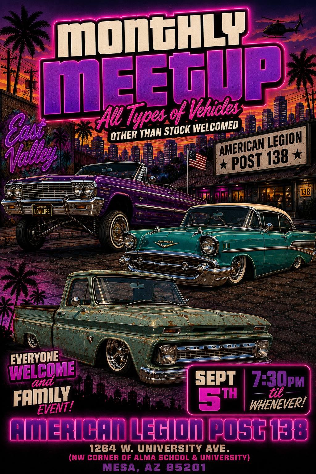 American Legion Post 138 Monthly Meetup event at American Legion Post 138 in Mesa, AZ on September 5, 2026