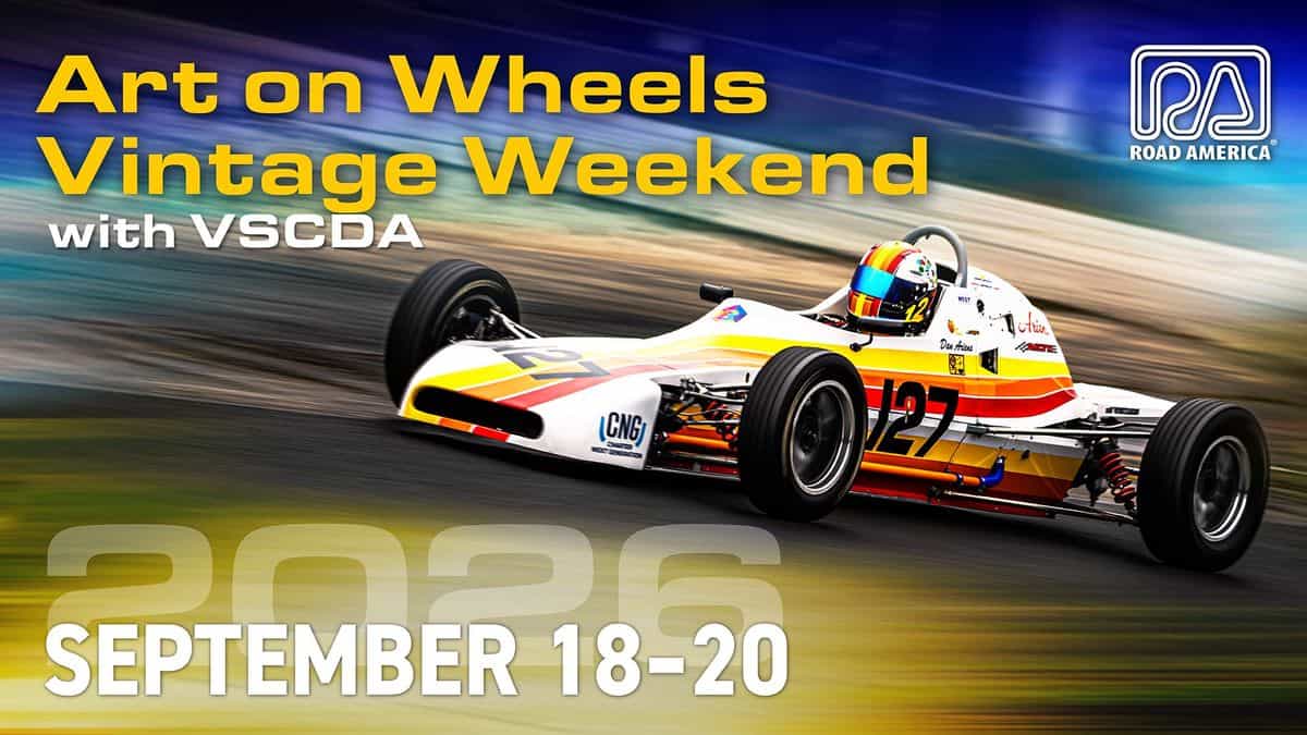 Art on Wheels Vintage Weekend with VSCDA event at Road America in Elkhart Lake, WI on September 18, 2026