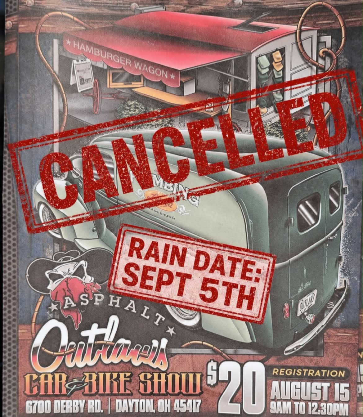 Asphalt Outlaws Car & Bike Show at Hamburger Wagon event at Hamburger Wagon in Dayton, OH on September 5, 2026