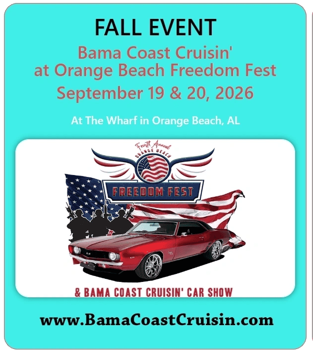 Bama Coast Cruisin' at Orange Beach Freedom Fest event at The Wharf in Orange Beach, AL on September 19, 2026