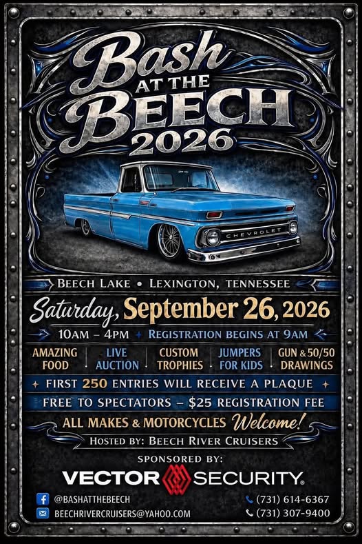 Bash at the Beech 2026 event at Beech Lake in Lexington, TN on September 26, 2026
