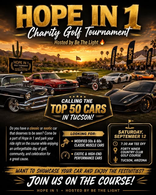 Be the Light Hope in 1 Charity Golf Tournament event at Forty Nine Country Club Golf Course in Tucson, AZ on September 12, 2026