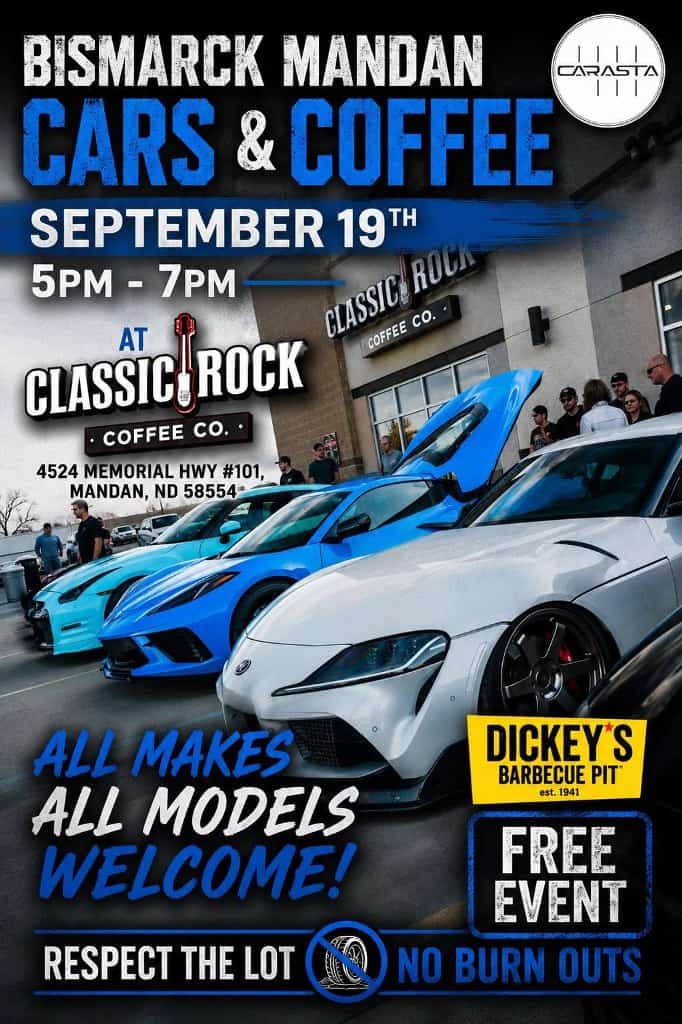 Bismarck Mandan Cars & Coffee car show in Mandan, ND