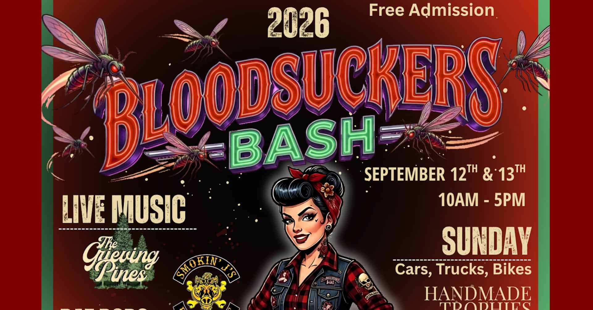 Bloodsucker's Bash Car, Bike & Truck Show Plus 2-Day Swap Meet event at The Hairy Mosquito Trading Company in Milaca, MN on September 12, 2026