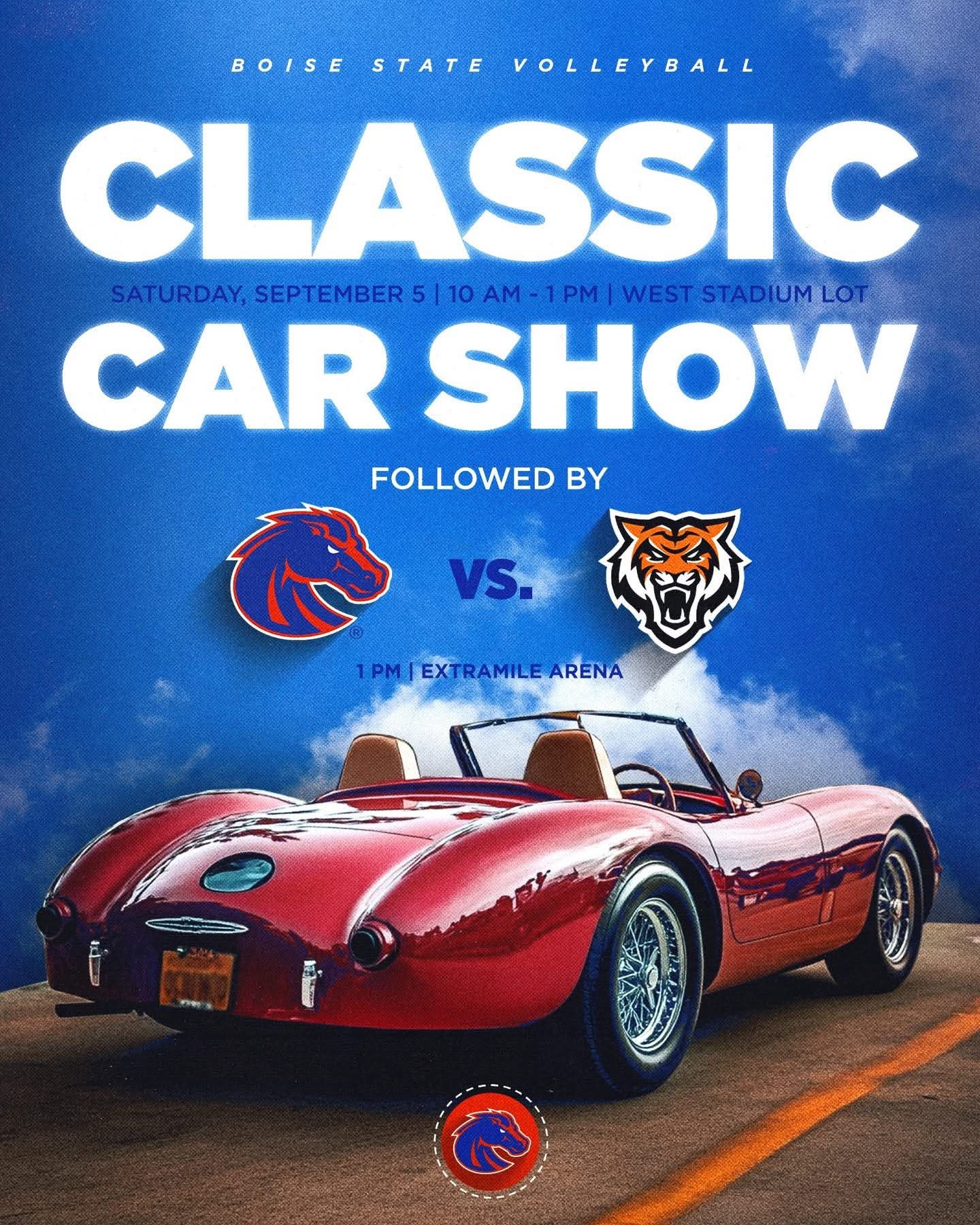 Boise State Volleyball Classic Car Show event at West Stadium Lot in Boise, ID on September 5, 2026