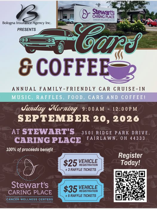 Bologna Insurance Agency Inc. Cars & Coffee event at Stewart's Caring Place in Fairlawn, OH on September 20, 2026