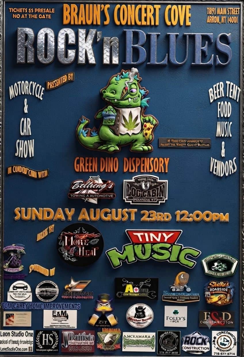 Braun's Concert Cove Rock'n Blues event at Braun's Concert Cove in Arron, NY on August 23, 2026