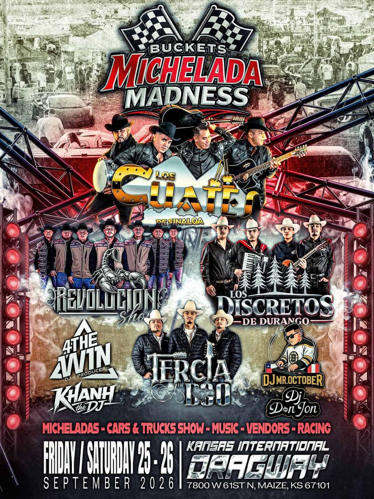 Buckets Michelada Madness event at Kansas International Dragway in Maize, KS on September 25, 2026
