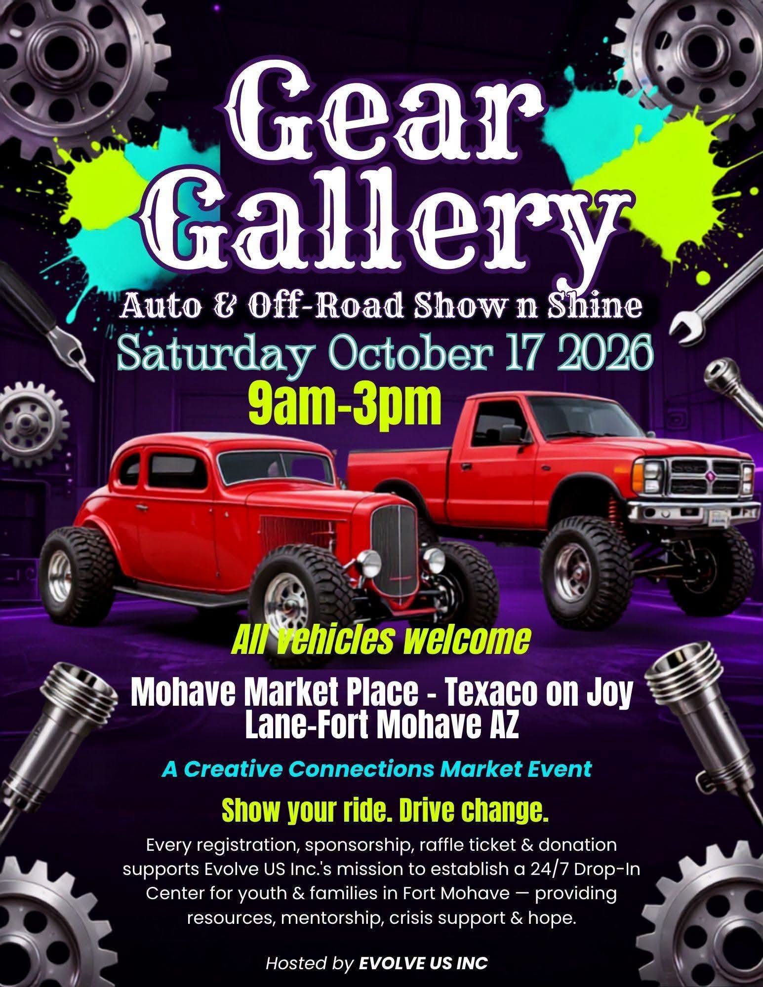 C Gear Gallery Auto & Off-Road Show n Shine event at Mohave Market Place - Texaco on Joy Lane in Fort Mohave, AZ on October 17, 2026