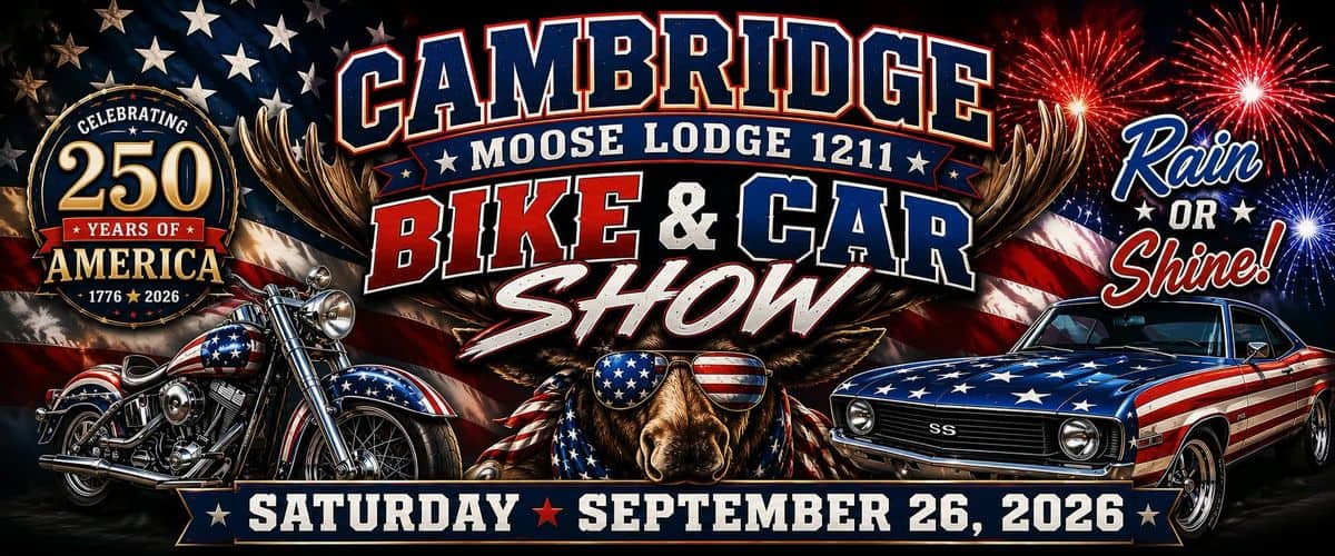 Cambridge Moose Lodge 1211 Bike & Car Show event at Cambridge Moose Lodge 1211 in Cambridge, MD on September 26, 2026