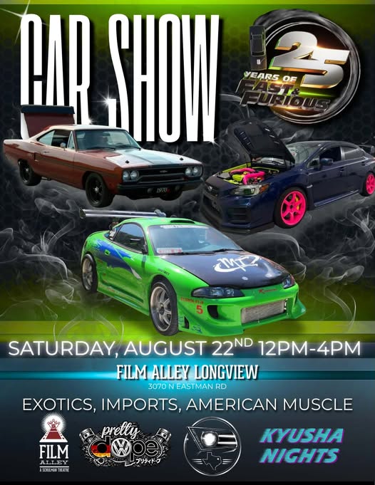 Car Show at Film Alley Longview event at Film Alley Longview in Longview, TX on August 22, 2026