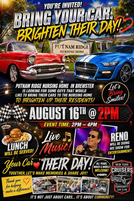 Car Show at Putnam Ridge Nursing Home event at Putnam Ridge Nursing Home in Brewster, NY on August 16, 2026