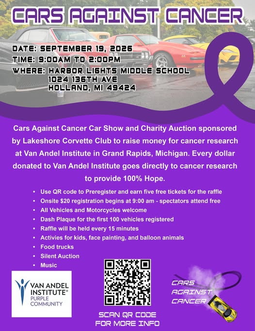 Cars Against Cancer event at Harbor Lights Middle School in Holland, MI on September 19, 2026