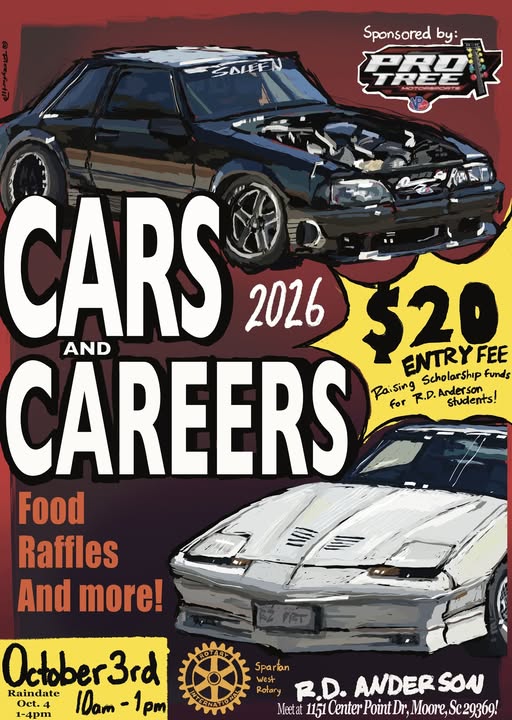 Cars and Careers event at R.D. Anderson in Moore, SC on October 3, 2026