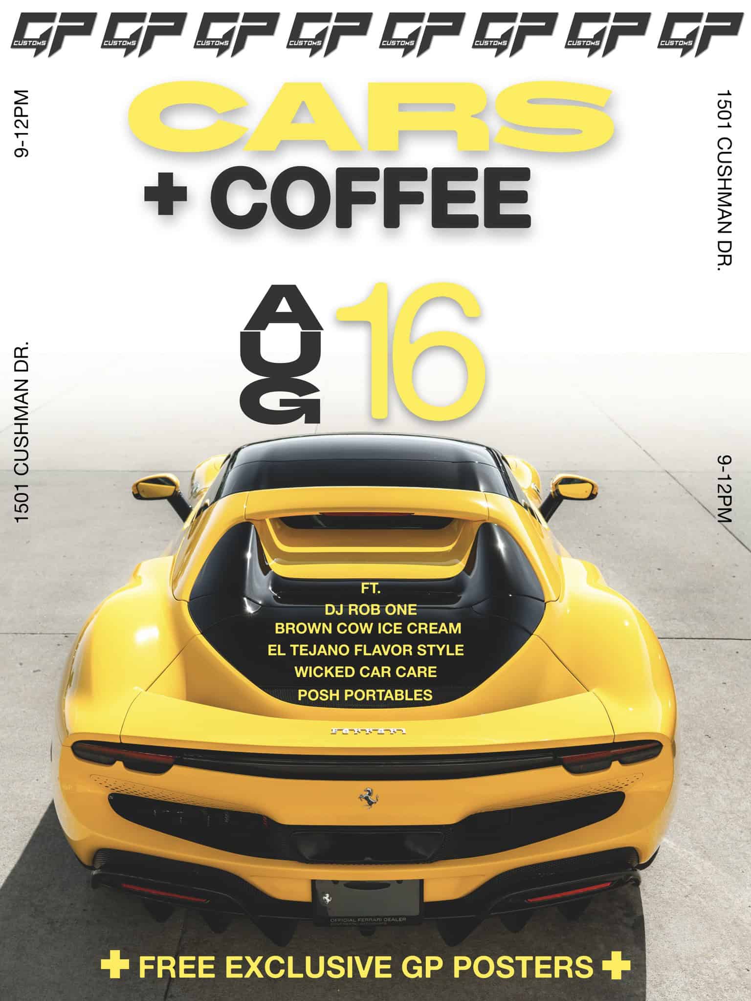 Cars + Coffee at GP Customs event at GP Customs in Lincoln, NE on August 16, 2026
