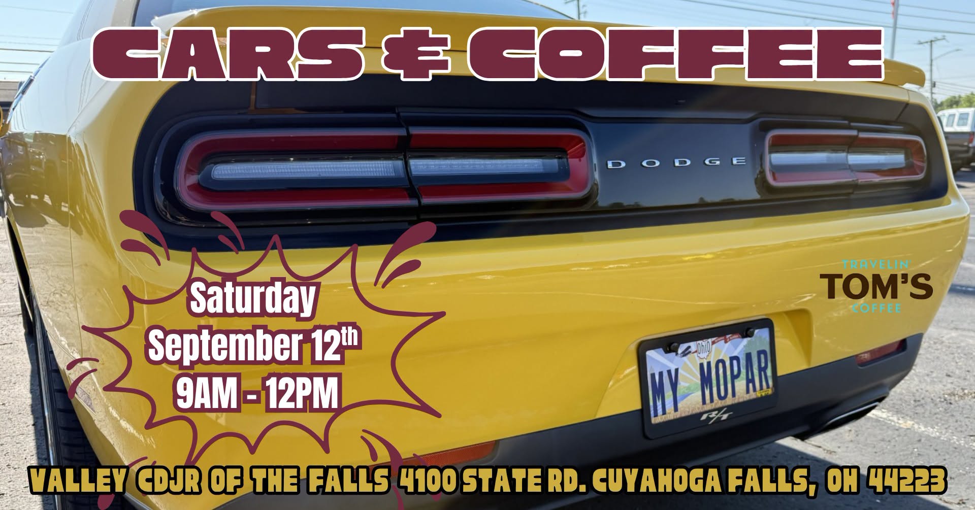 Cars & Coffee at Valley Court of the Falls event at Valley Court of the Falls in Cuyahoga Falls, OH on September 12, 2026