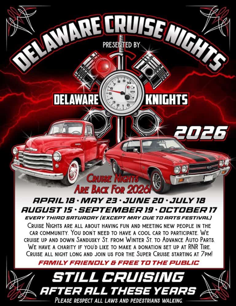 Delaware Knights Cruise Nights car show in Delaware, OH