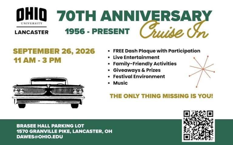 Ohio University Lancaster 70th Anniversary Cruise in car show in Lancaster, OH