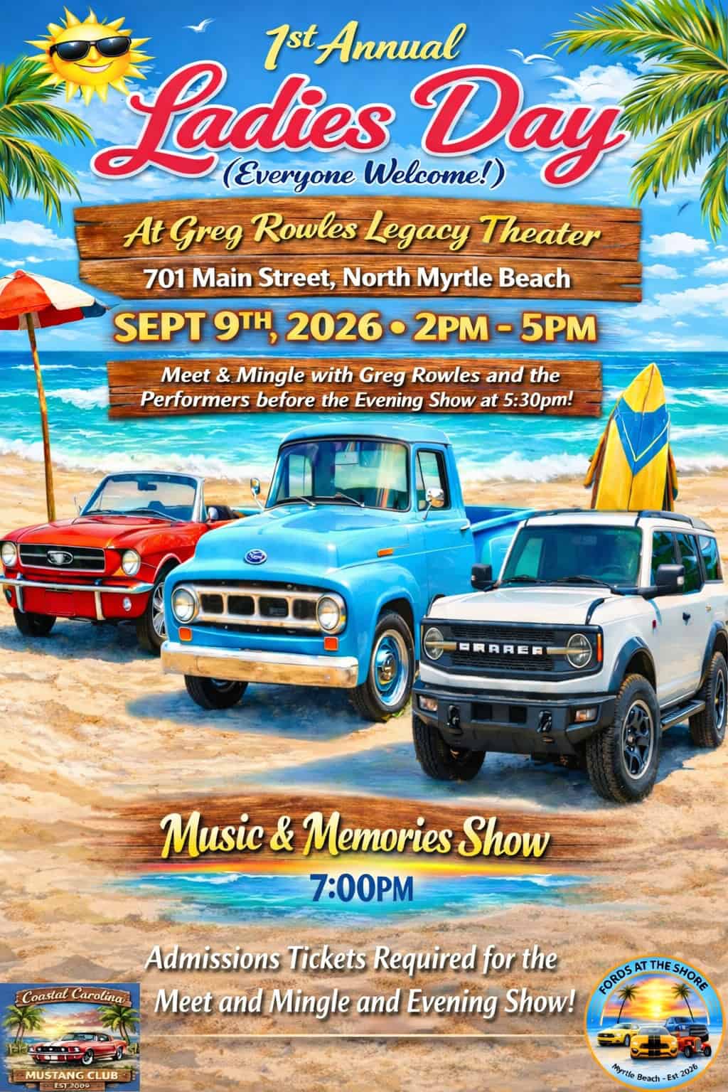 CCMC 1st Annual Ladies Day Cruise In event at Greg Rowles Legacy Theatre in North Myrtle Beach, SC on September 9, 2026