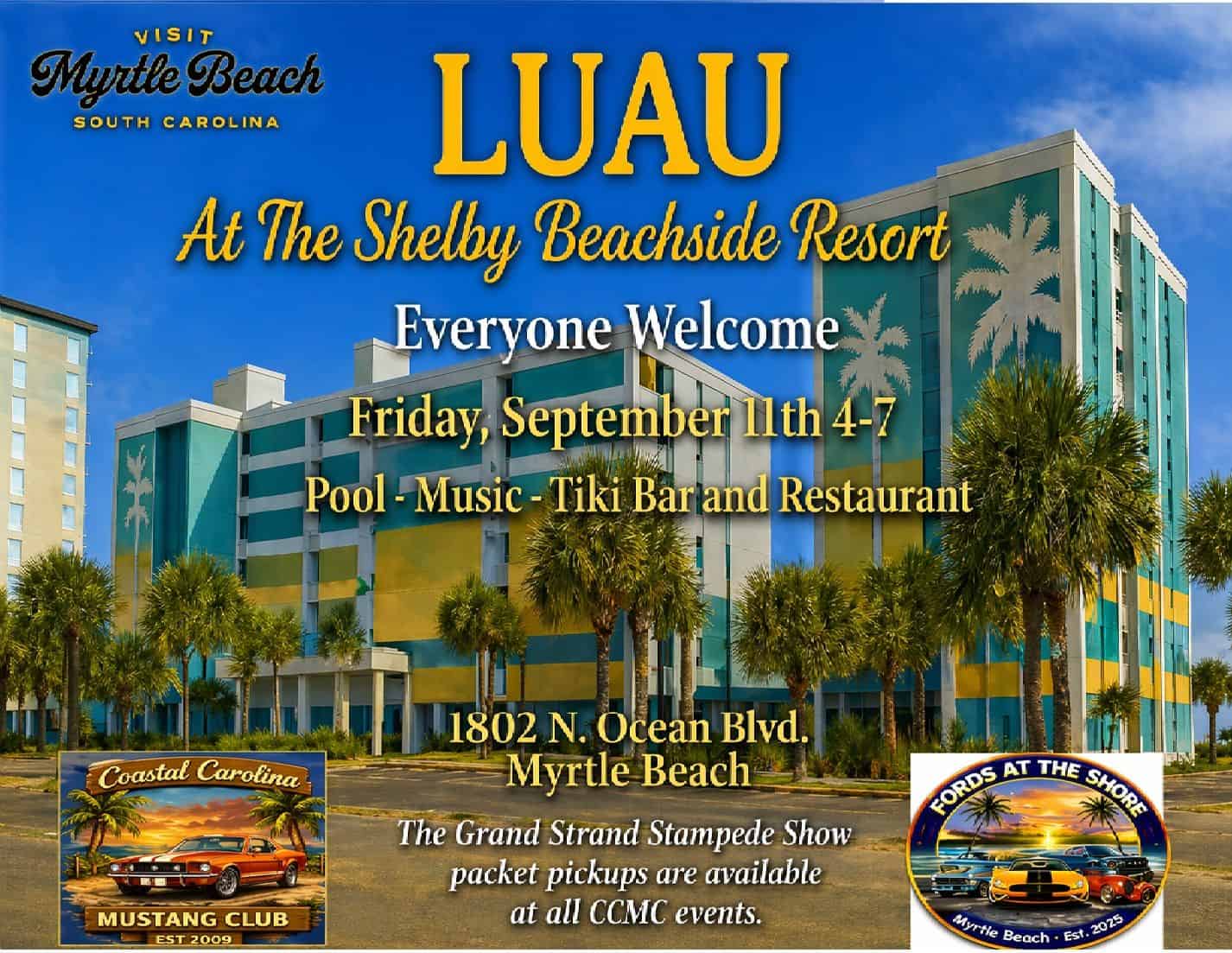CCMC LUAU Cruise In at the Shelby Beachside Resort event at The Shelby Beachside Resort in Myrtle Beach, SC on September 11, 2026