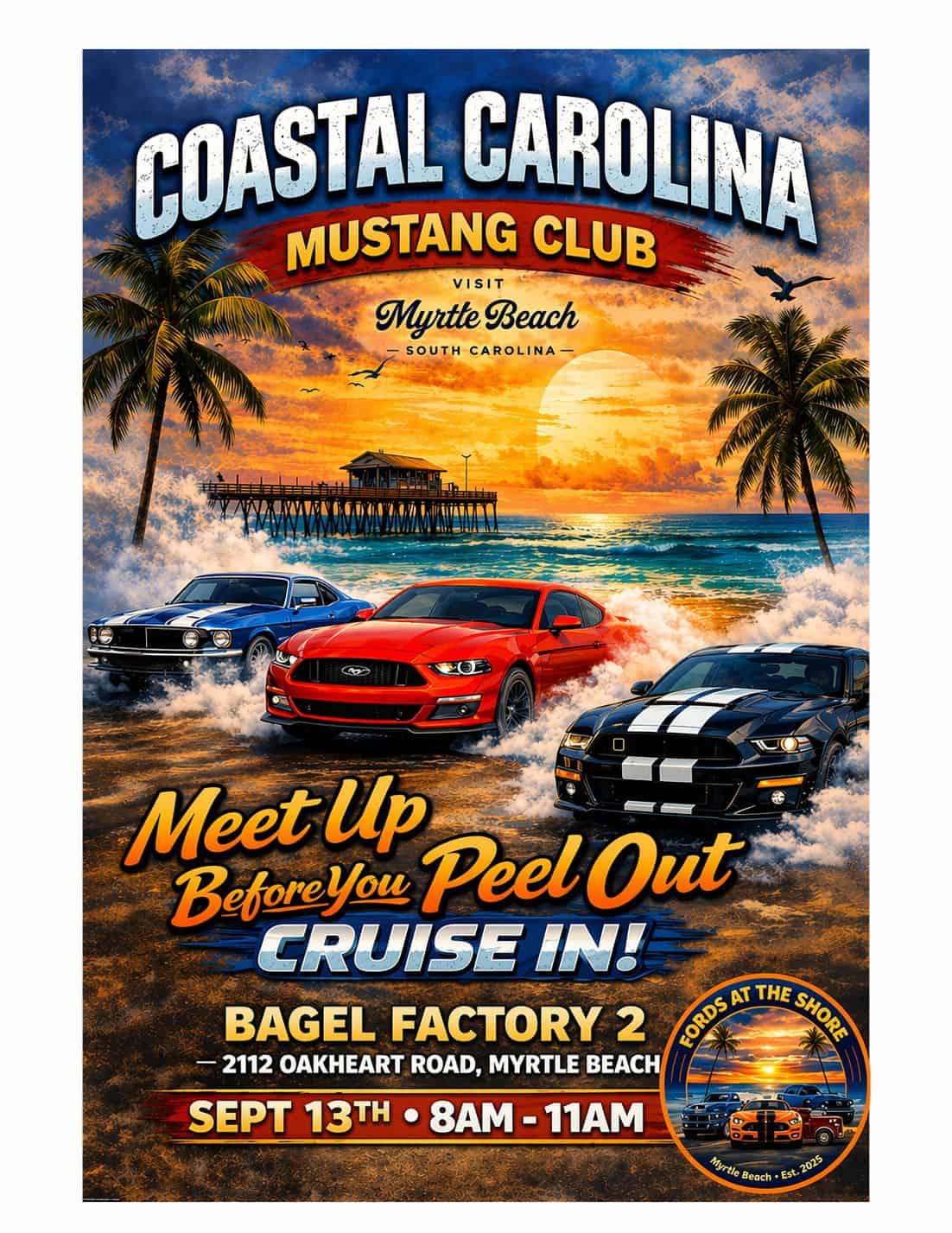 CCMC Meet Up Before You Peel Out event at Bagel Factory II in Myrtle Beach, SC on September 13, 2026