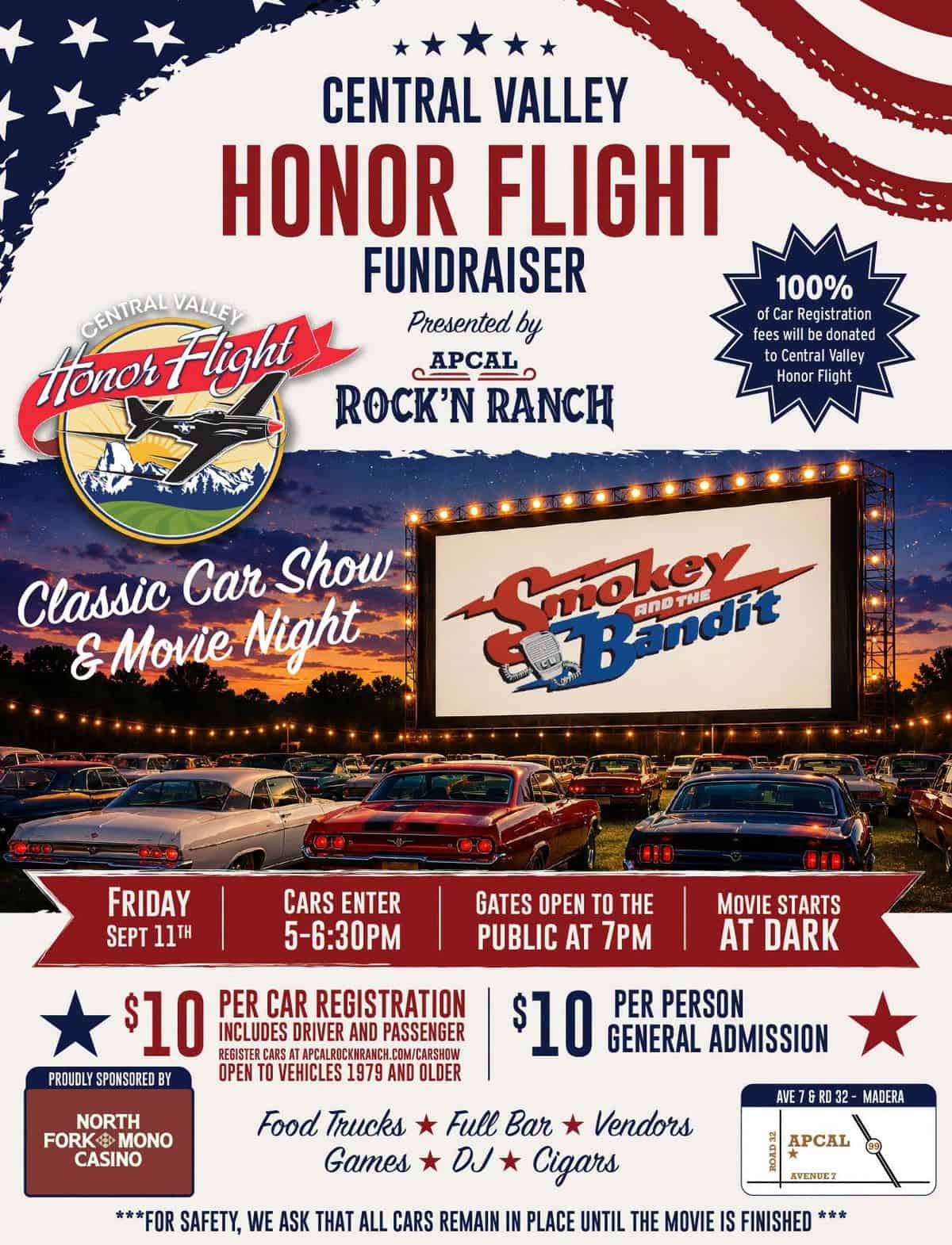 Central Valley Honor Flight Fundraiser event at ApCal Rock'n Ranch in Madera, CA on September 11, 2026