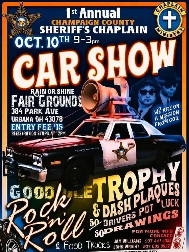 Champaign County Sheriff's Chaplain Car Show event at Fair Grounds in Urbana, OH on October 10, 2026