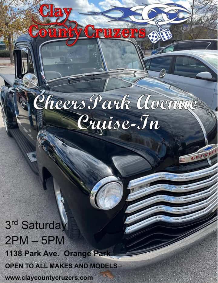 Cheers Park Avenue Cruise-In event at Cheers in Orange Park, FL on August 15, 2026