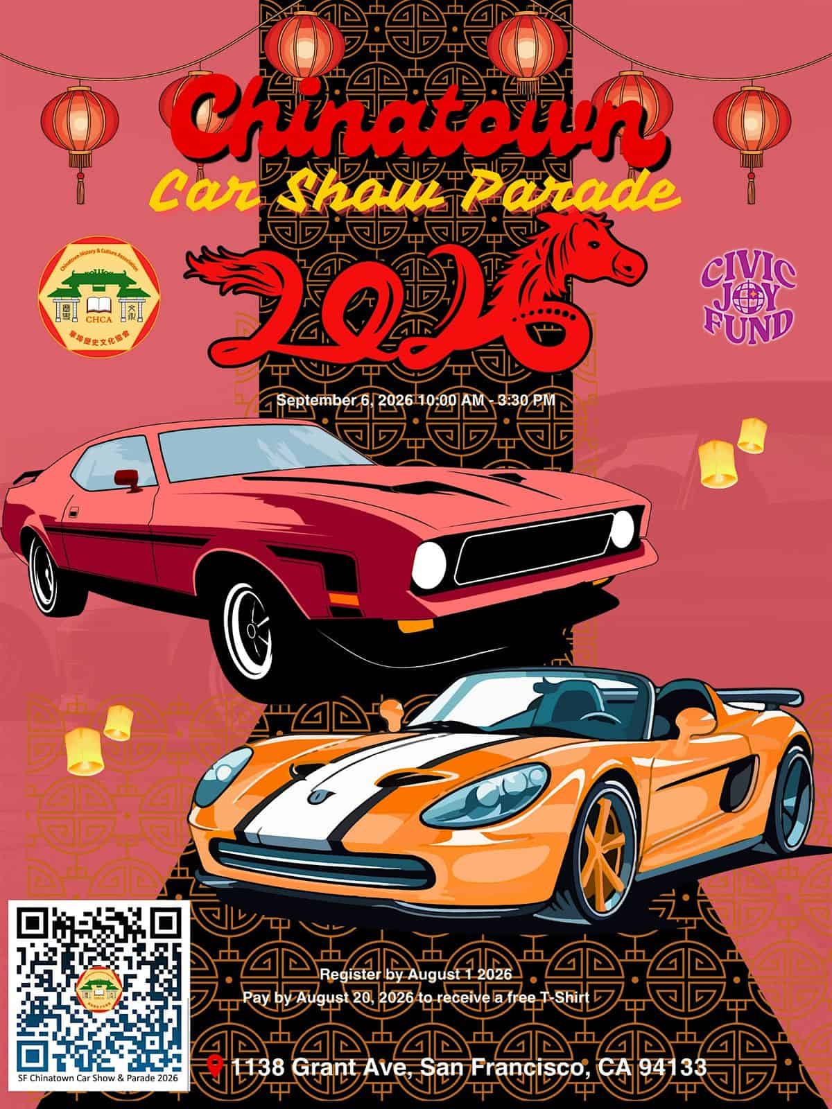 Chinatown Car Show Parade event at 1138 Grant Ave in San Francisco, CA on September 6, 2026
