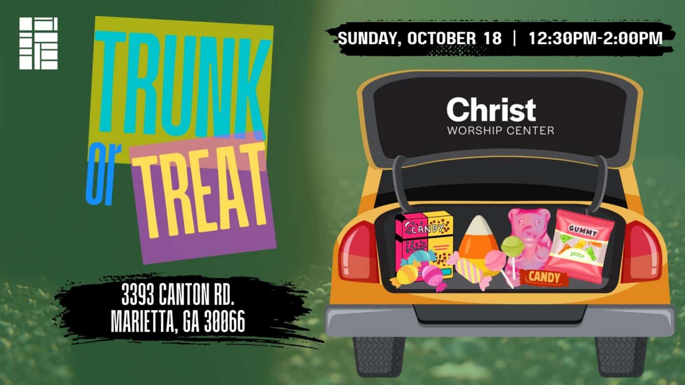 Christ Worship Center Trunk or Treat event at Christ Worship Center in Marietta, GA on October 18, 2026