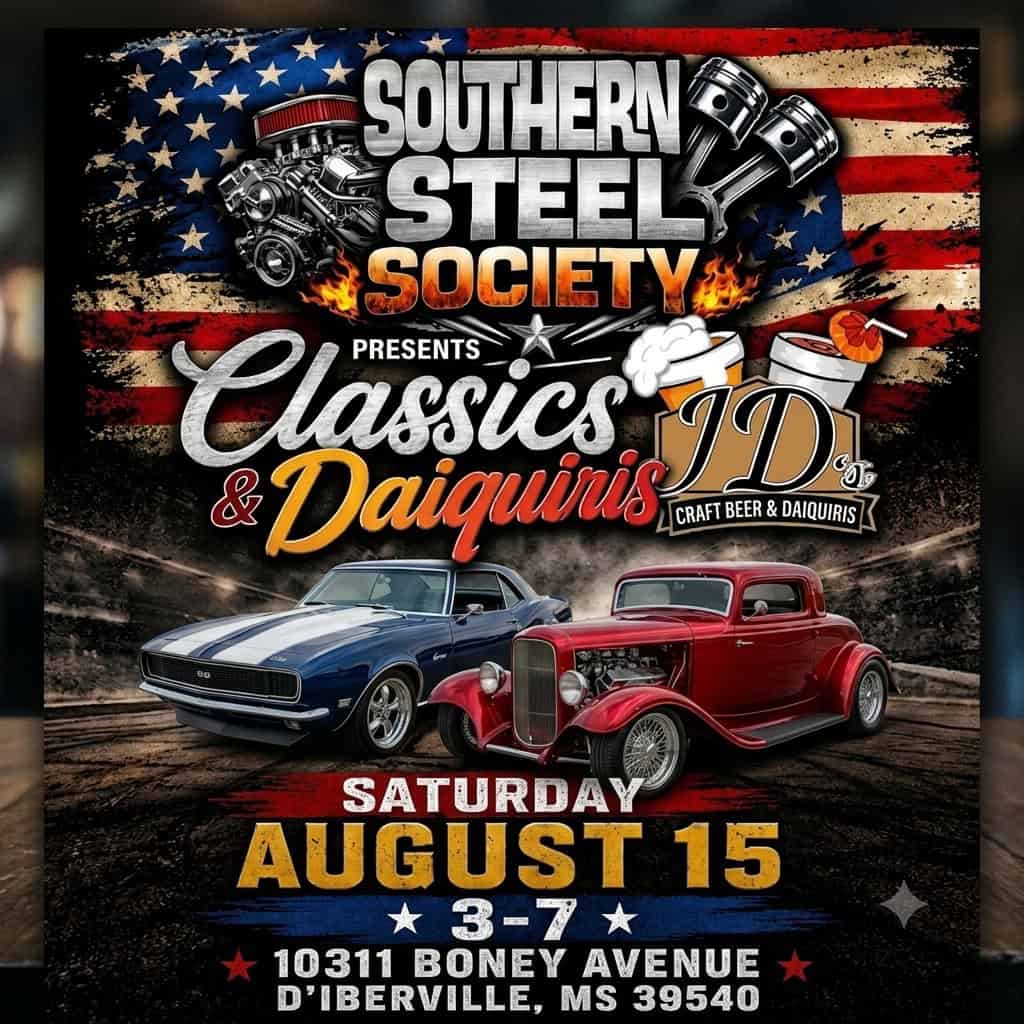 Classics & Daiquiris event at 10311 Boney Avenue in D'Iberville, MS on August 15, 2026