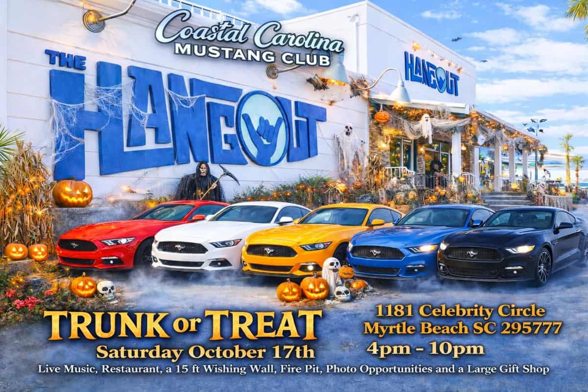 Coastal Carolina Mustang Club Trunk or Treat event at The Hangout in Myrtle Beach, SC on October 17, 2026