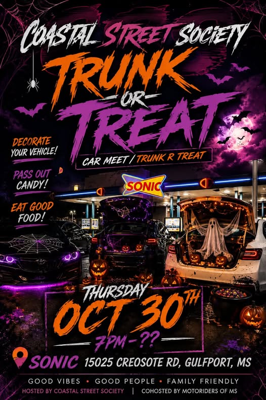 Coastal Street Society Trunk or Treat car show in Gulfport, MS