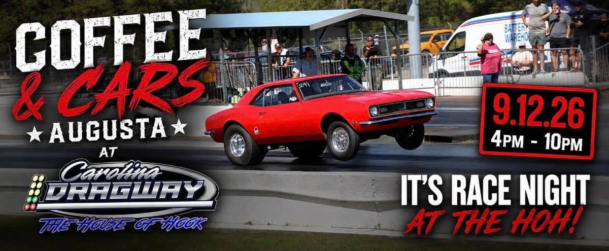 Coffee and Cars Augusta Coffee & Cars event at Carolina Dragway in Jackson, SC on September 12, 2026
