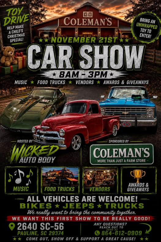 Coleman’s Car Show car show in Pauline, SC