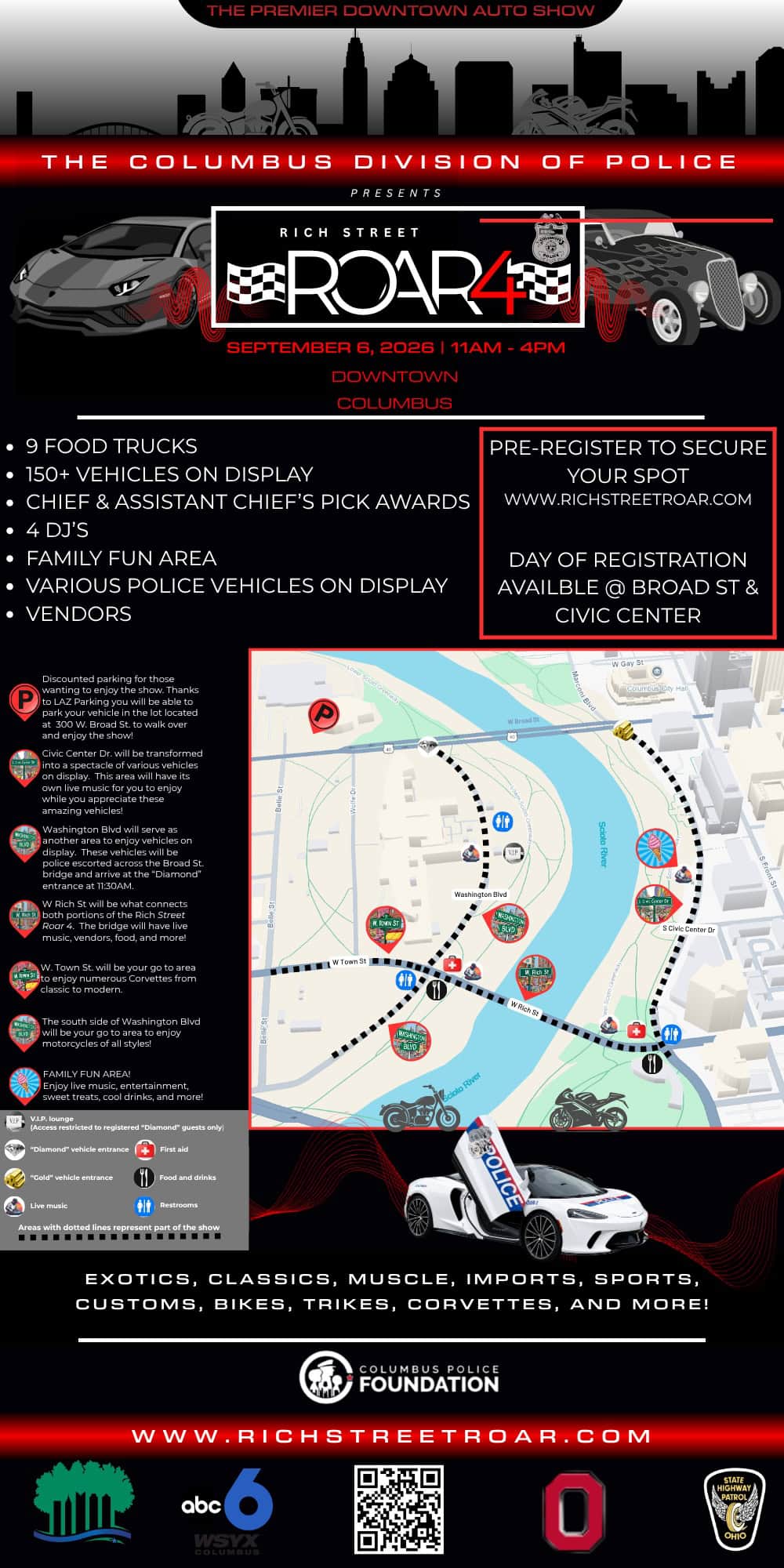 Columbus Division of Police Rich Street Roar4 event at Downtown Columbus in Columbus, OH on September 6, 2026