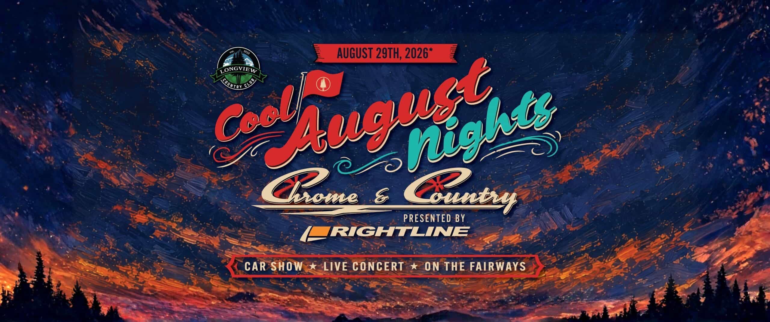 Cool August Nights - Chrome & Country event at Longview Country Club in Longview, WA on August 29, 2026