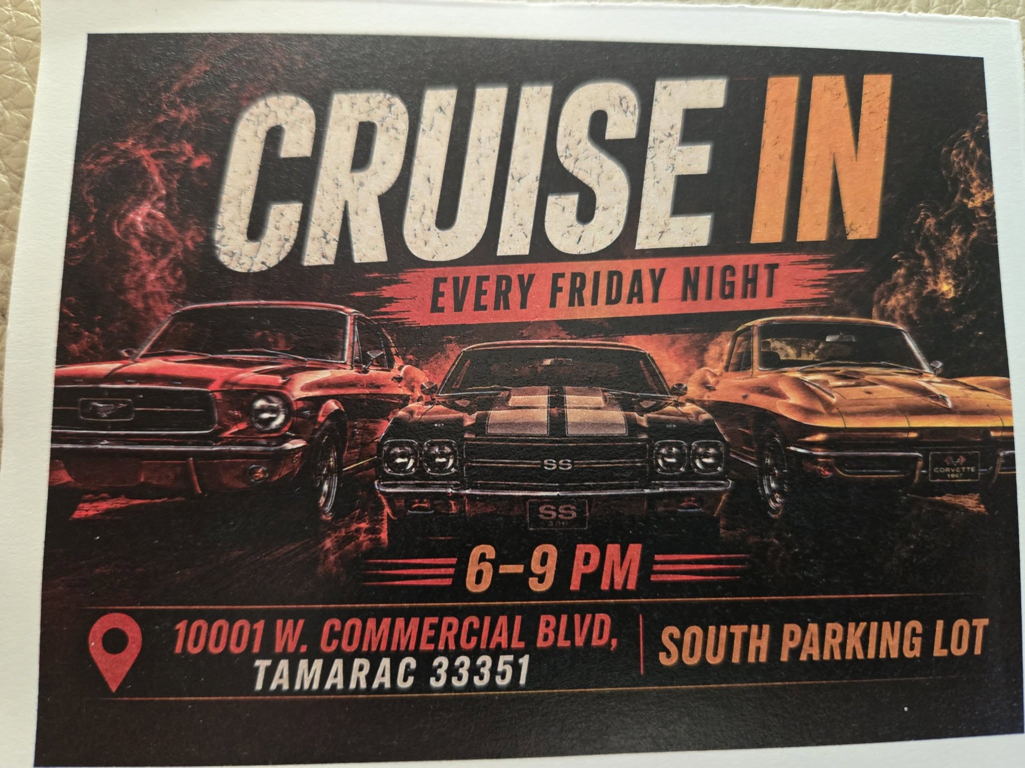Cruise in event at 10001 W. Commercial Blvd. in Tamarac, FL on August 14, 2026