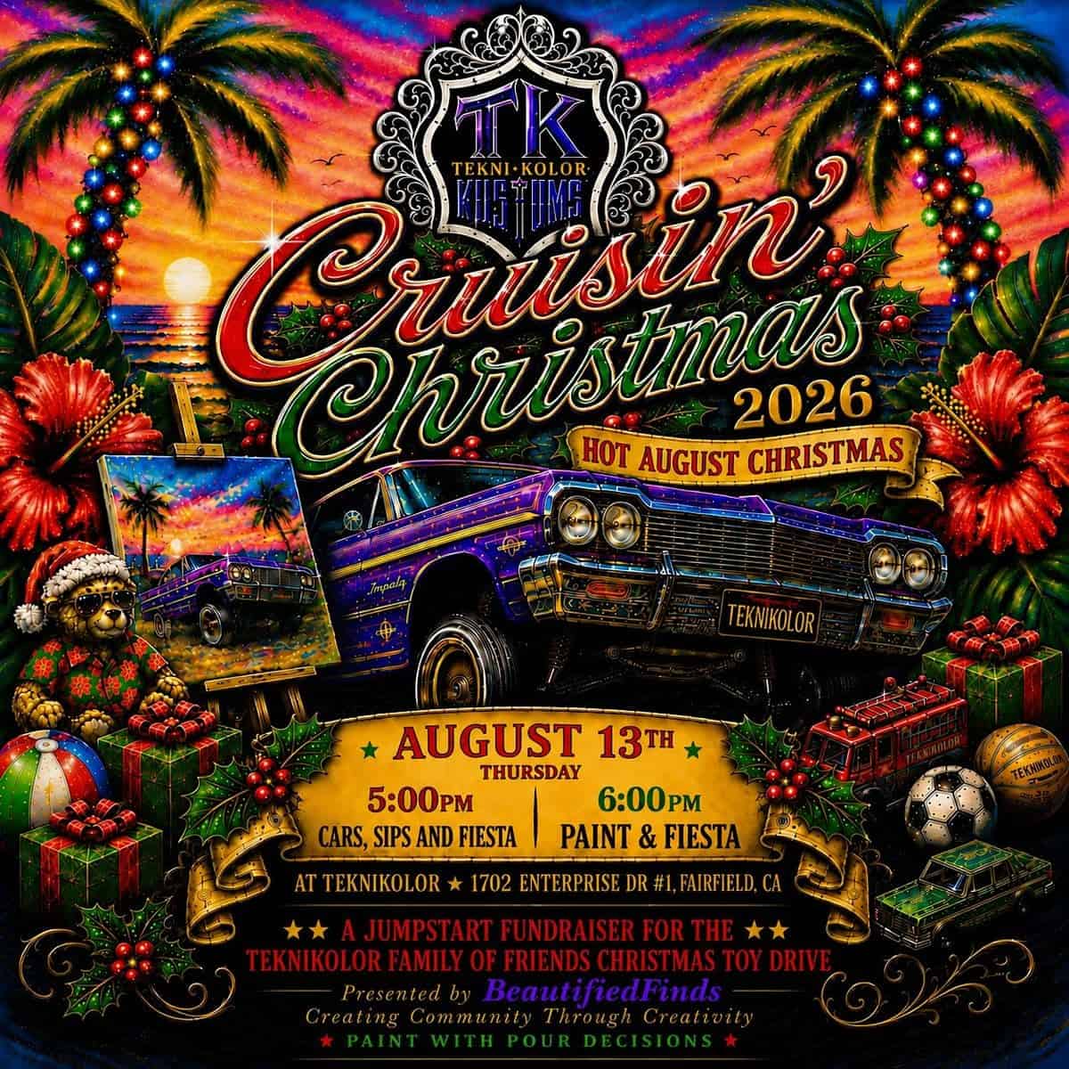 Cruisin' Christmas event at TekniKolor in Fairfield, CA on August 13, 2026