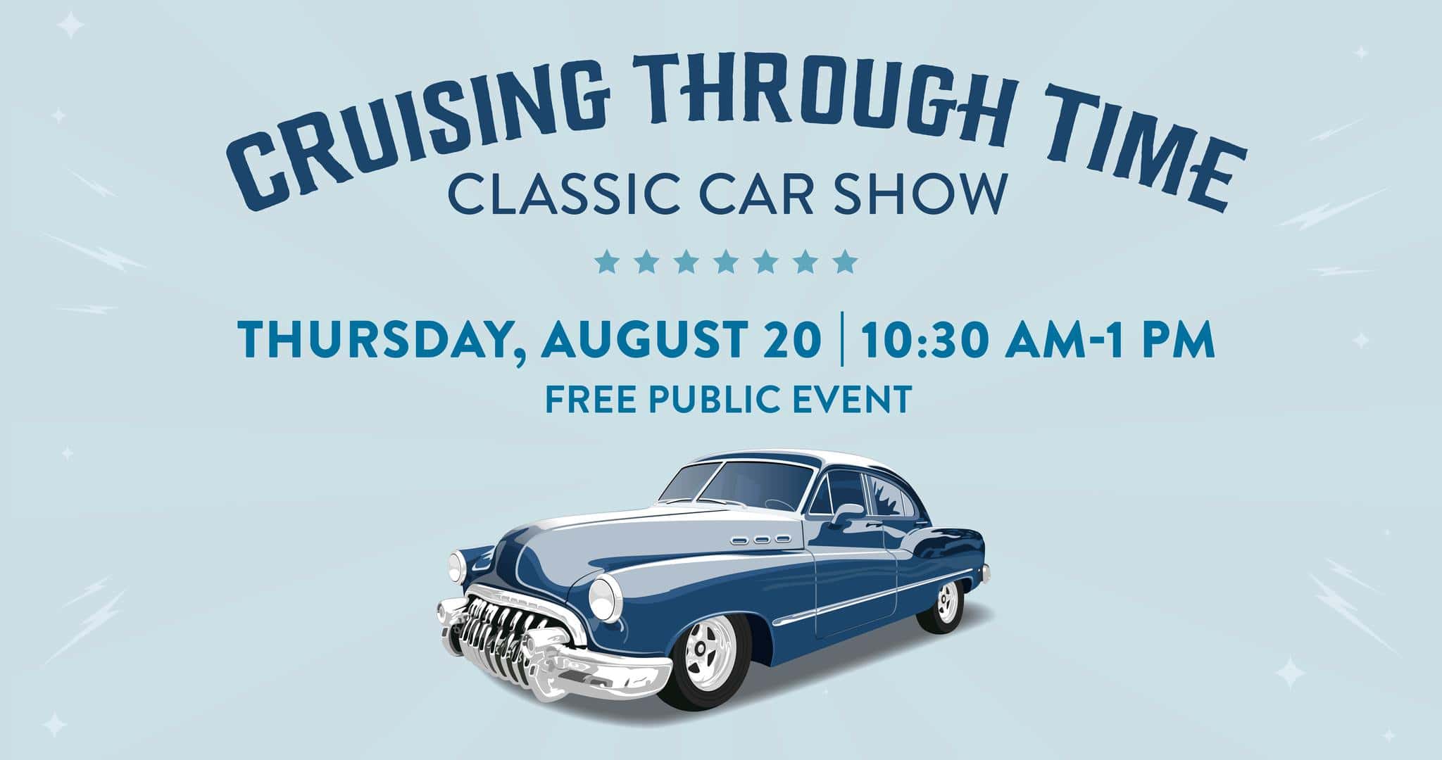 Cruising Through Time Classic Car Show event at Silvercrest Garner Farms in Davenport, IA on August 20, 2026