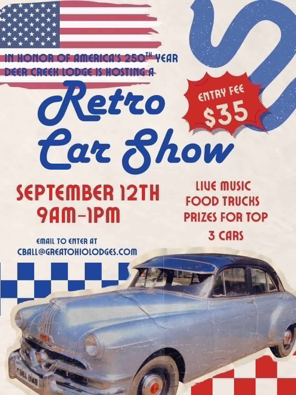Deer Creek Lodge Retro Car Show event at Deer Creek Lodge in Mount Sterling, OH on September 12, 2026