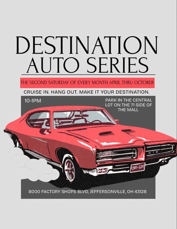 Destination Auto Series event at Tanger Outlets in Jeffersonville, OH on September 12, 2026